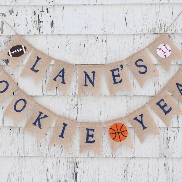 Rookie Year Birthday, Rookie Year Banner, Baseball Rookie Year, Sports theme first 1st Birthday, All Star Birthday, Sports Party Decorations