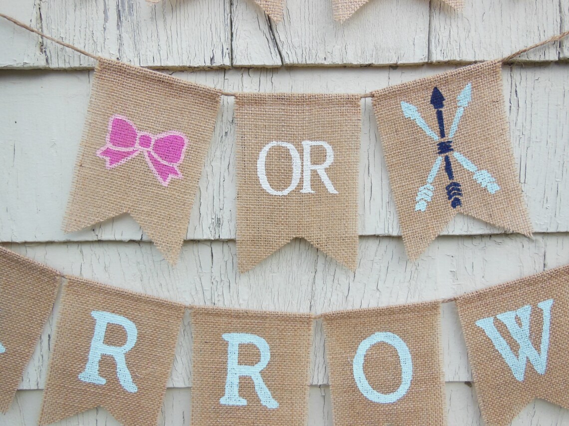 Bows or Arrows Gender Reveal Bows or Arrows Banner Gender Etsy