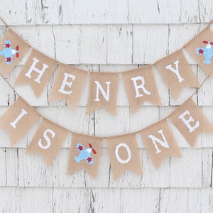 Time Flies 1st Birthday Banner, Airplane First Birthday Decorations, Custom First Birthday Banner, Airplane Burlap Banner, Personalized