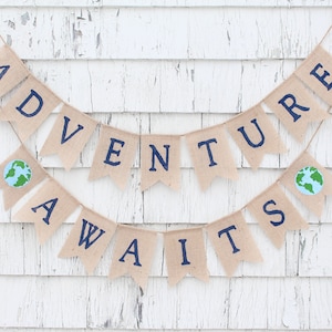 Adventure Awaits Banner, Adventure Awaits Baby Shower, Welcome to the ...