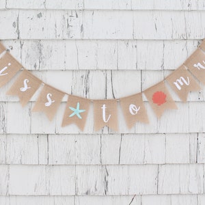 Beach Bridal Shower Decorations, Miss To Mrs Banner, Star Fish Bridal Shower, Starfish Banner, Beach Bachelorette Party, Bride To Be Garland