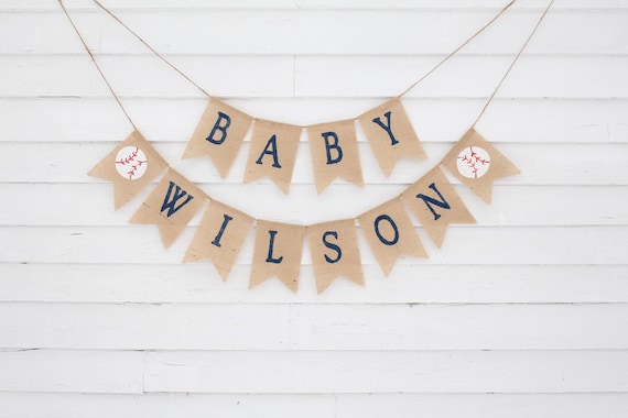 Baseball Baby Shower Decorations, Baseball Baby Banner, Custom Baby Banner, All Star Baby Shower, Vintage Baseball Shower, Personalized Name