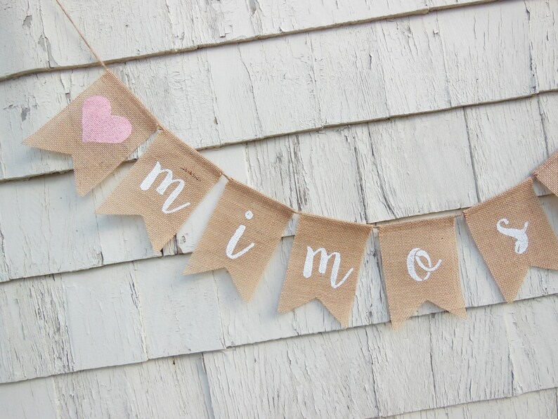 Mimosas Banner, Mimosas Bar Sign, Mimosas Bar Bunting Garland, Drinks Sign, Mimosas Bar Decor, Wedding Bridal Shower Decor, Burlap Banner image 5