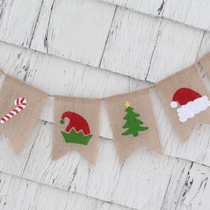 Christmas Burlap Banner, Christmas Decorations, Rustic Holiday Decor, Merry Christmas, Holiday Banner, Mantel Decor
