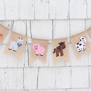 Farm Barnyard Baby Shower Decorations, Farm Baby Banner, Barnyard Baby Shower, Farm Burlap Banner, Farm Barnyard Animals Party Supplies