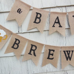 A Baby Is Brewing Baby Shower Banner, Hugs and Chugs, Beer Dudes and Diapers, Brews Before Baby is Due, Coed Couples Baby Shower Decor bild 2