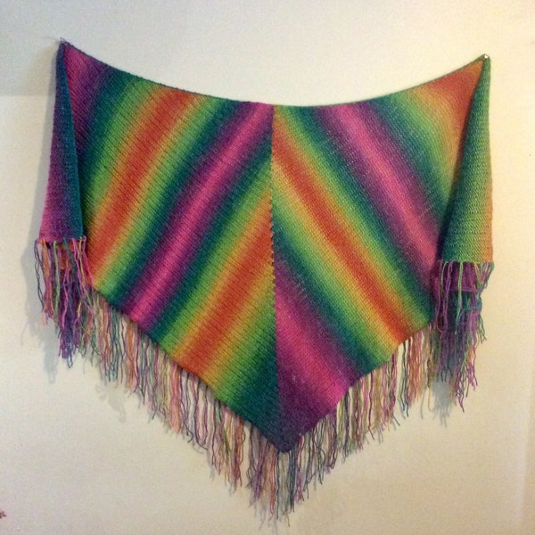 LK150 Tuan Shawl machine knitting pattern PDF scarf wrap triangle easy