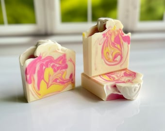 Limonata al lampone - Sapone artigianale fatto a mano / Sapone a freddo / Saponetta fatta a mano / Sapone fresco / Sapone da spiaggia / Sapone / Saponetta
