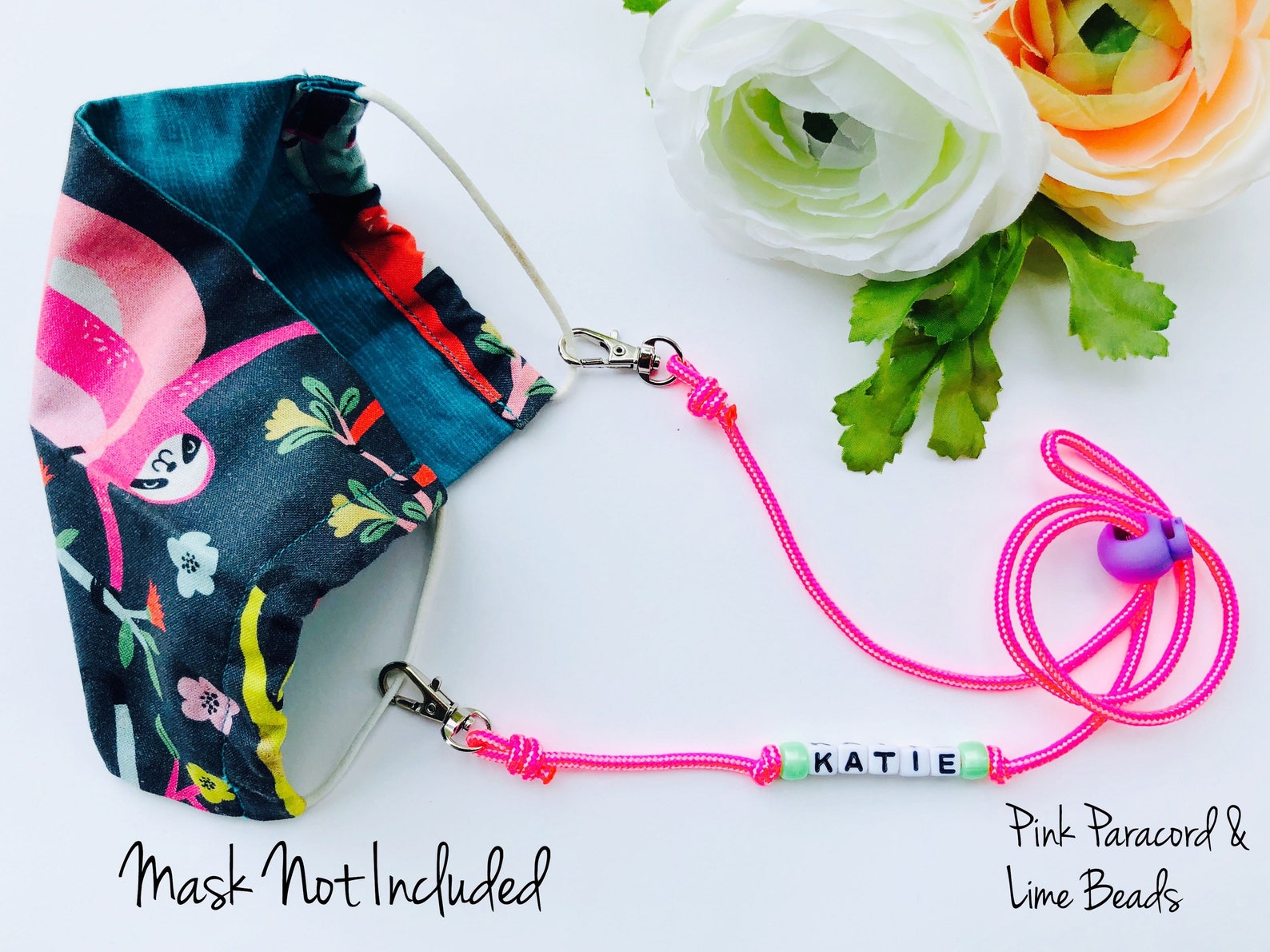 Kids Personalized Adjustable Face Mask Neck Strap Face Mask Etsy