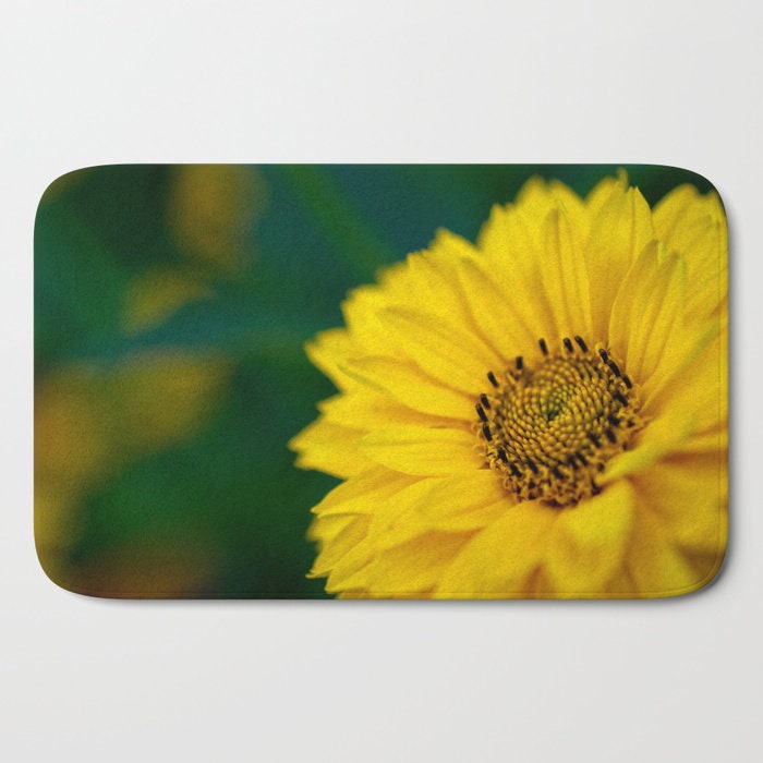 Yellow Daisy Bathroom Decor Memory Foam Bath Mat Floral Bath Etsy