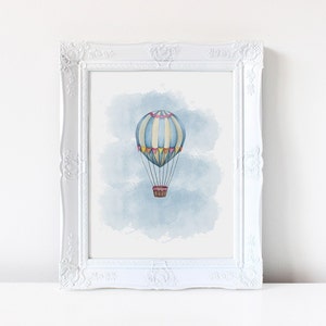 Hot air balloon watercolor, Nursery art, watercolor print, children's art, wall art, nursery print, balloons