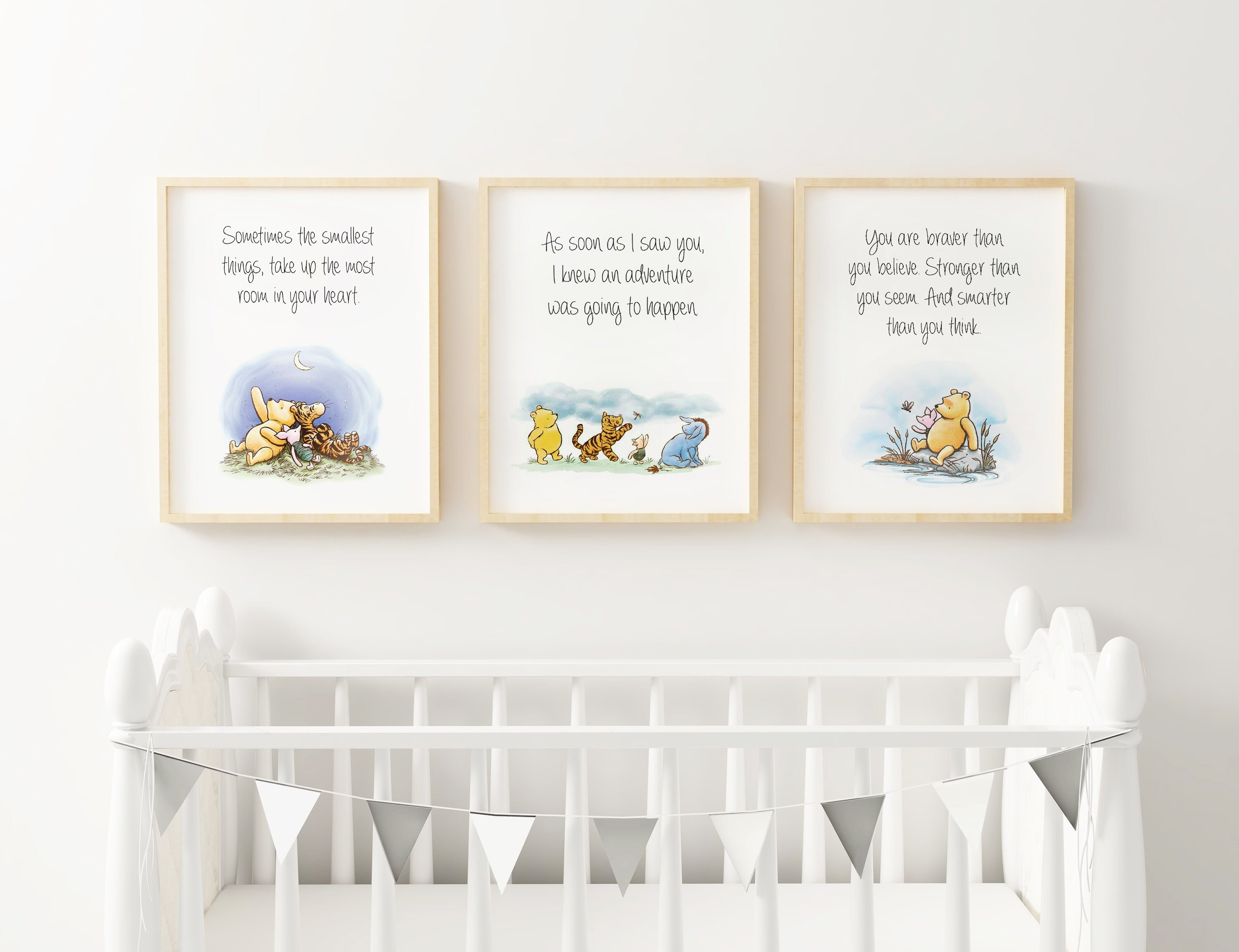 3 print set. Winnie the pooh. Quotes. Wall quote. Nursery art. | Etsy