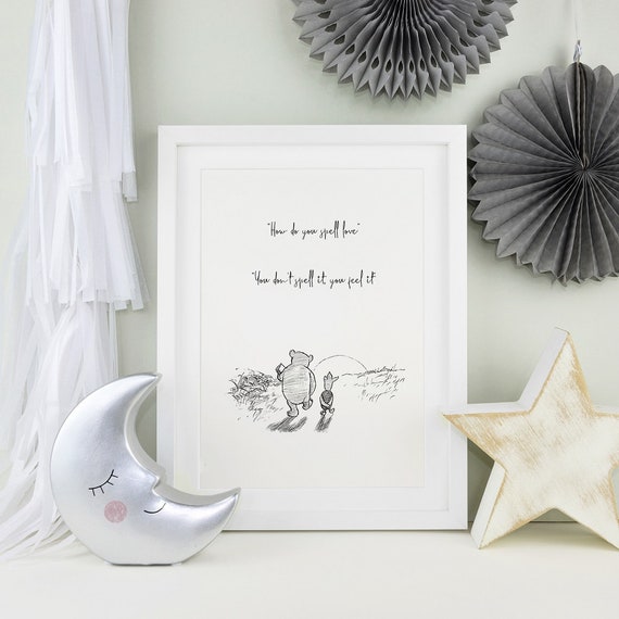 Winnie The Pooh Print Winnie The Pooh Quotes Wall Quote Etsy