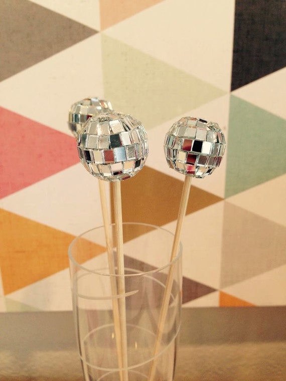 Disco Ball Drink Stirrers 12ct