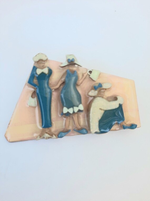 Vintage Woman pins by Lucinda, three ladies in blue. … Gem