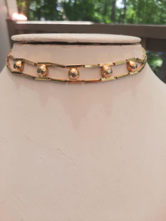 50's Industrial Metal Gold Tone Choker