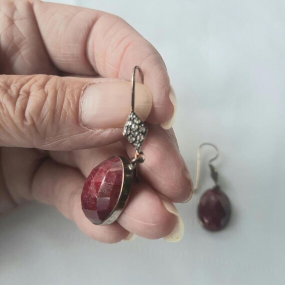 Big chunky red ruby earrings - image 3