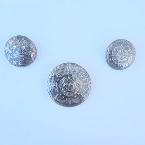 Vintage Sterling Silver AZTEC MAYAN brooch pendant earrings set, Calendar sun dial Clip on earrings