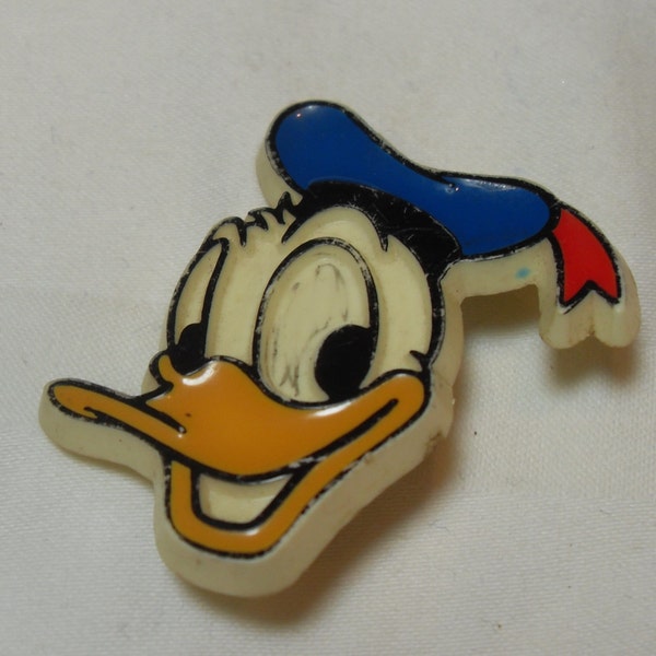 Donald Duck pin, 1960's Plastic Disney collector pin, Disney trading pin, collectible Disney jewelry, patriotic Mickey, Gingerslit