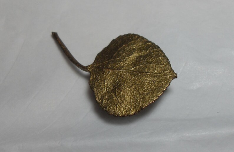 Gold Aspen Leaf Brooch Vintage Jewelry Gift Under 10 Gingerslittle Gold Leaf Scarf pin High Fashion Hipster Modernistic style