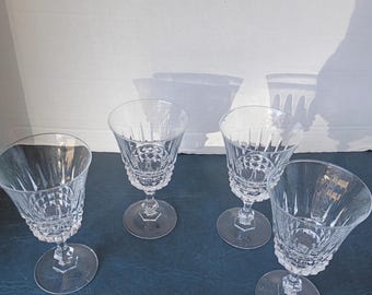 Vintage lead crystal wine glasses from France, Cristal d'Arques-Durand glasses, 24% lead glasses, vintage French wine glasses