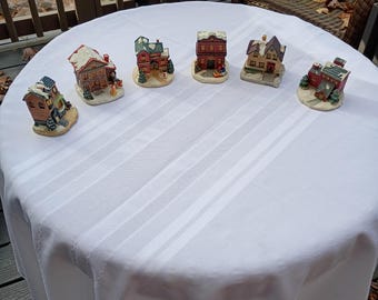 Vintage 1991 Albert E Price Christmas Village Set, Hand Painted