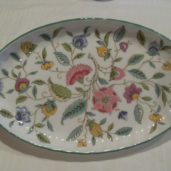 Minton Haddon Hall China small platter, serving tray, vanity tray, floral flower trinket or  jewelry tray, Bone china, Gingerslittlegems