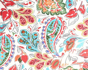 Viscose Fabric Splashy Paisley 140cm Wide By The Half Metre