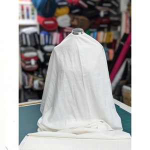 Pure Linen Fabric White 130cm Wide By The Half Metre