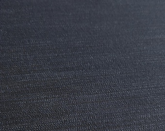 Blue Black Mediumweight Denim 100% Cotton Fabric Deadstock 160cm Wide By the Half Metre