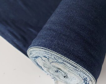Dark Blue 12oz Denim Fabric, Medium Weight, 170cm Wide, By The Half Metre