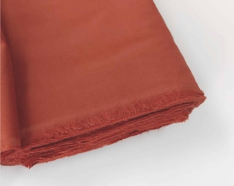 Rust Brown Babycord Cotton Corduroy Fabric, 140cm Wide, Dressmaking Fabric