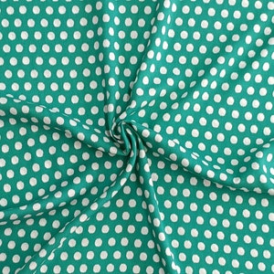 Viscose Challis Fabric Splash Spots On Emerald Green 140cm Wide By The Half Metre