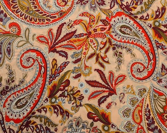 Wild Paisley 100% Pima Cotton Lawn Fabric By the Half Metre