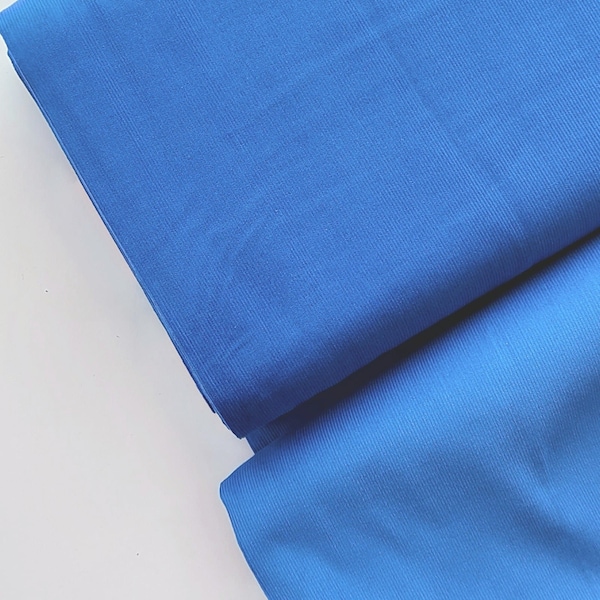 Babycord Cobalt Blue, 21 Wale 140cm Wide, Corduroy, Fabric By The Half Metre