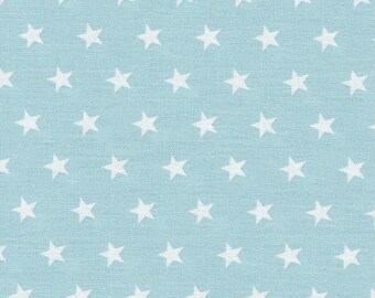Stars Cotton Fabric: Pale Blue, Oeko Tex 100