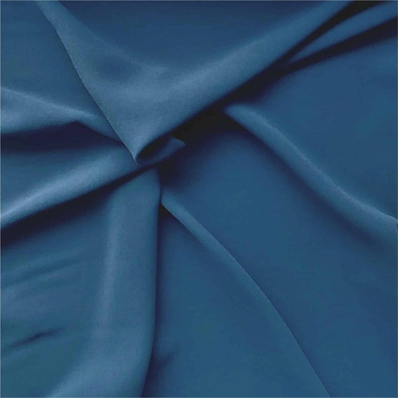 Air Force Blue Triple Crepe Polyester Fabric 150cm Wide Fabric by the Half Metre Etsy UK