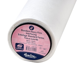 Heavy Firm Iron On Interfacing White- Hemline - HN105 - 90cm Wide