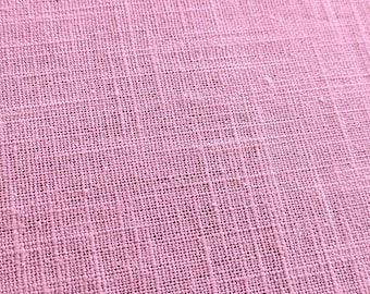 Rose Pink Washed Pure Linen Fabric Breathable Dress Material 136cm Wide By The Half Metre