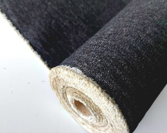 Black Denim Fabric, 12oz Medium Weight (By The Half Metre, 170cm Wide)