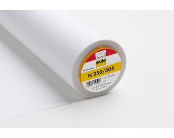 Vlieseline (Vilene) H250 Iron-On Fusible Interfacing | Medium Firm Non-Woven | White – 90cm Wide By the Metre