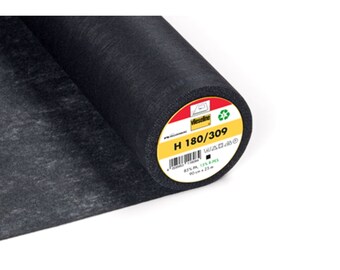 Vlieseline (Vilene) H180 Iron-On Fusible Interfacing | Lightweight Non-Woven | Charcoal – 90cm Wide Per Metre
