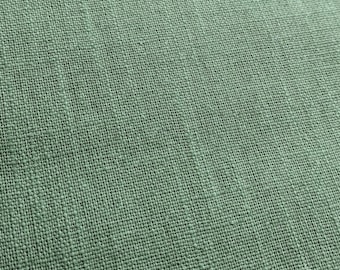 Olive Green Washed Pure Linen Fabric Breathable Dress Material 136cm Wide By The Half Metre
