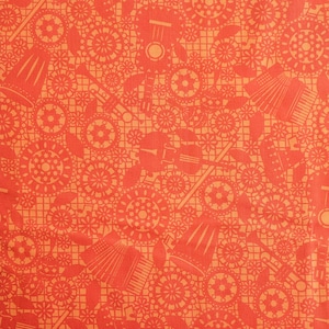 Cotton Fabric Orange Mariachi Flags 110cm Wide By The Half Metre