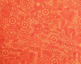 Cotton Fabric Orange Mariachi Flags 110cm Wide By The Half Metre