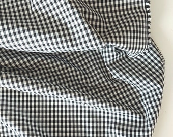 Cotton Gingham Fabric Black 1cm Square 140cm Wide By The Half Metre