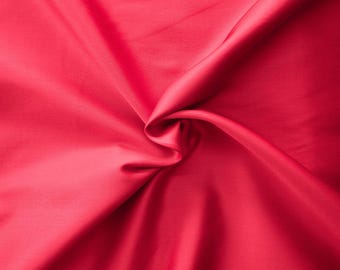 Red Cotton Sateen Fabric 145cm Wide, By The Half Metre