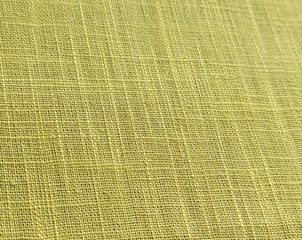 Bright Green Washed Pure Linen Fabric Breathable Dress Material 136cm Wide By The Half Metre