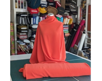 Polyester Triple Crepe Fabric Orange 150cm Wide By The Half Metre