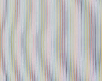 Multi-Coloured Stripe 100% Cotton Shirting Fabric Ex-Designer Deadstock By the Half Metre